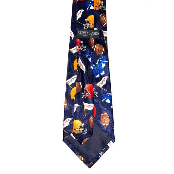 Steven Harris Hand Made Football Theme Tie - Picture 6 of 10